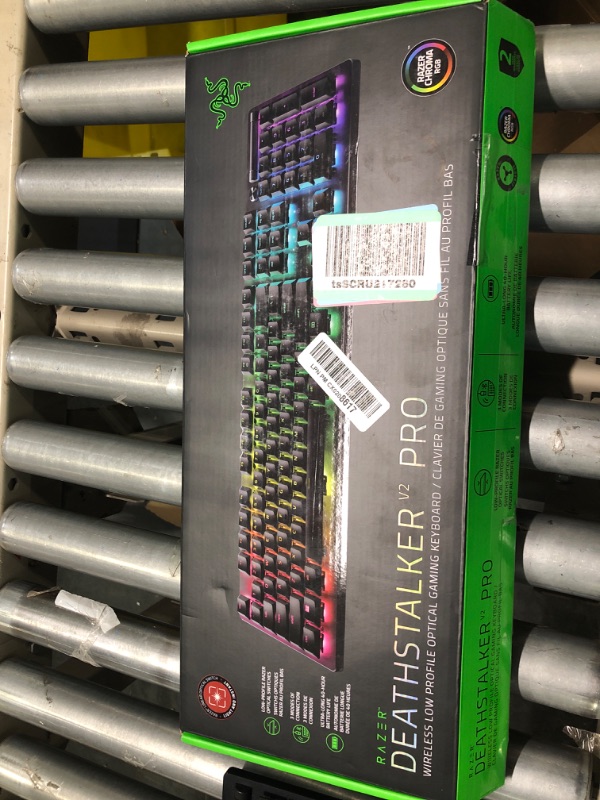 Photo 2 of Razer DeathStalker V2 Pro Wireless Gaming Keyboard: Low-Profile Optical Switches - Linear Red - HyperSpeed Wireless & Bluetooth 5.0-40 Hr Battery - Ultra-Durable Coated Keycaps - Chroma RGB DeathStalker V2 Pro Linear Optical Switch