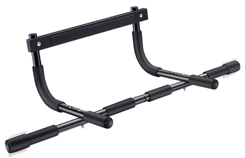 Photo 1 of Ally Peaks Pull Up Bar for Doorway | Thickened Steel Max Limit 440 lbs Upper Body Fitness Workout Bar| Multi-Grip Strength for Doorway | Indoor Chin-Up Bar Fitness Trainer for Home Gym Portable black