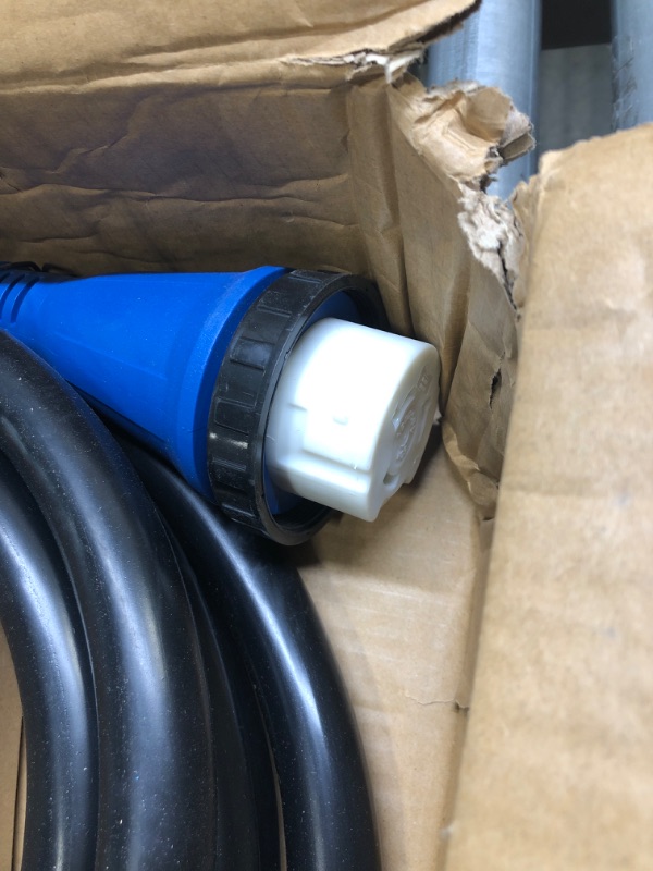 Photo 1 of 50 Amp Generator Cord and Power Inlet Box, 20FT Generator Extension Cords 50 Amp,125V/250V Generator Power Cord NEMA14-50P/SS2-50R Twist Lock Connector 20FT Black+Blue