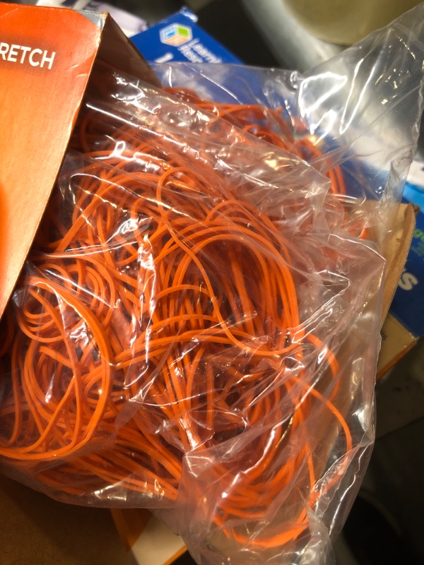 Photo 2 of Alliance (37196) Latex-Free Orange Rubber Bands, Size 19 Inches, 0.16 x 3.5 Inches, APPROX. PCS. 1440 per Box 1440 Count (Pack of 1) 1 Pound Box
