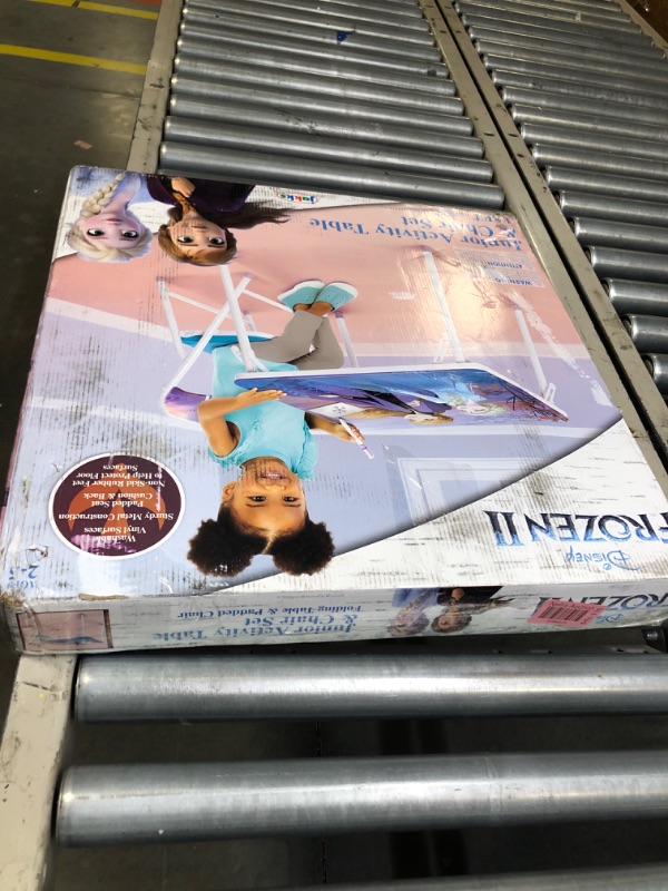 Photo 2 of Disney Frozen Activity Table & Chair Set for Toddlers 24-48M, Includes 1 Table & 1 Chair - Sturdy Metal Construction, Table: 20"L x 20"W x 16.4"H, Chair: 12"L x 11.6"W x 17.7"H - Weight Limit: 70 lbs