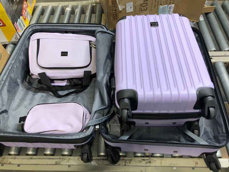 Photo 2 of **BROKEN ZIPPER** Travelers Club Midtown Hardside Luggage Travel Set, Lilac, 4-Piece Set 4-Piece Set Lilac