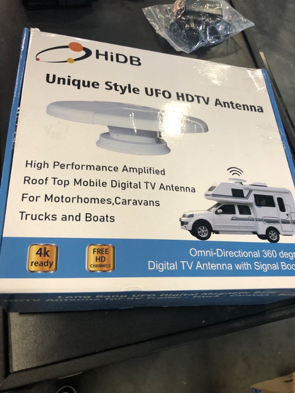 Photo 2 of RV TV Antenna Amplified Digital HD TV Antenna with Long Range Reception for All Clear HDTV Channels,Easy Installation - for Camper, RV Trailer Truck Caravan Boat (Magnetic Base-W)