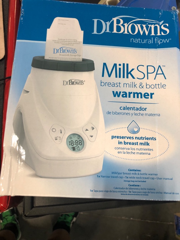 Photo 2 of Dr. Brown's Milk Spa Breast Milk & Bottle Warmer with Anti-Colic Options+ Narrow Baby Bottles 4 oz, with Level 1 Slow Flow Nipple, 4 Pack, 0m+ and Bottle Cleaning Brush Set, Blue Milk Spa Bottle Warmer & Bottle Brush, Blue