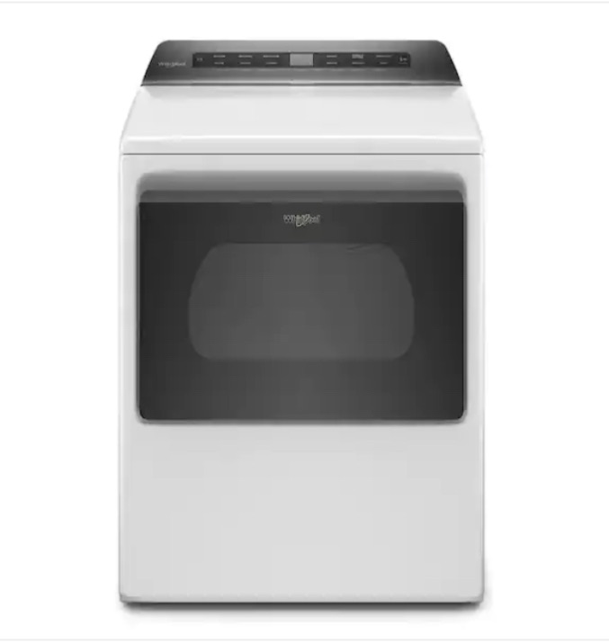 Photo 1 of 7.4 cu. ft. White Front Load Electric Dryer with AccuDry System