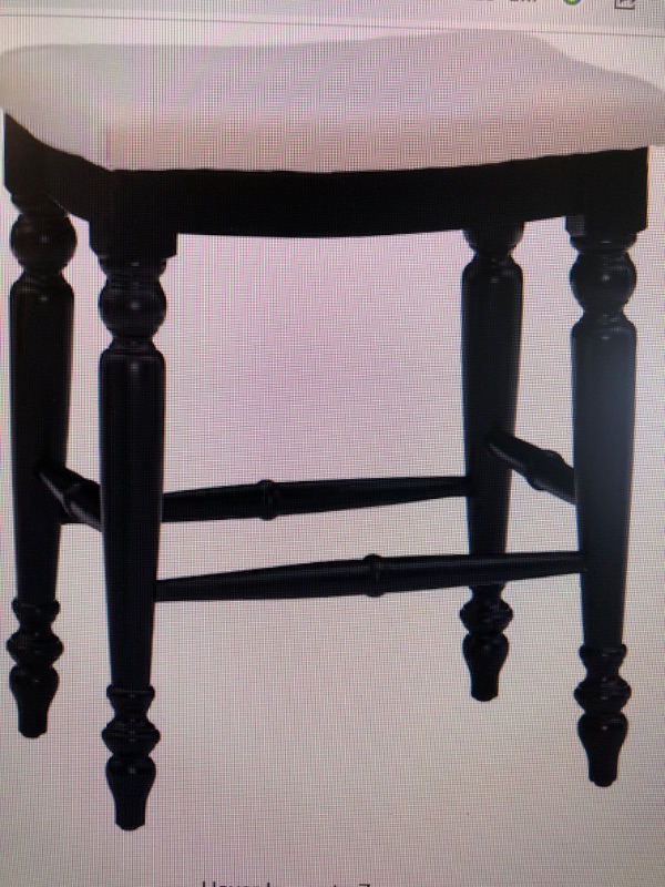 Photo 1 of Marino Black Backless Counter Stool with Plush Curved Seat
