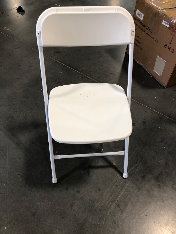 Photo 2 of Flash Furniture Hercules™ Series Plastic Folding Chair - White - 650LB Weight Capacity Comfortable Event Chair - Lightweight Folding Chair White Single Standard Chair