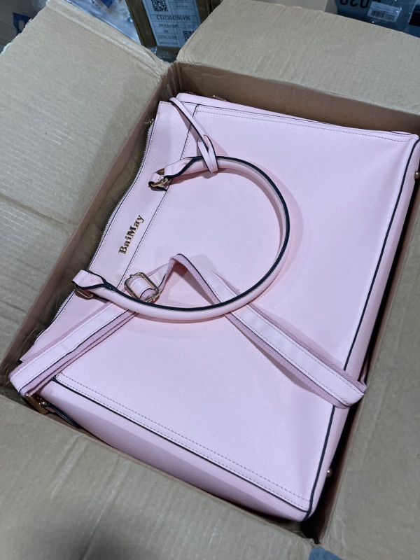 Photo 1 of Laptop Bag,Laptop Bag for Women,17 Inch Tote Bag for Women Work Ladies Briefcase Roomy Teacher Work Bag Computer Bag with Multi-Pockets,Birthday Valentine's Mother's Day Graduation Gifts for Her D-pink 17.3 inch
