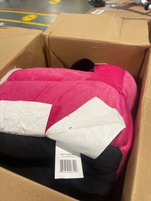 Photo 1 of Idea Nuova Minnie Mouse Figural Sherpa Trim Bean Bag Chair, Small, Pink