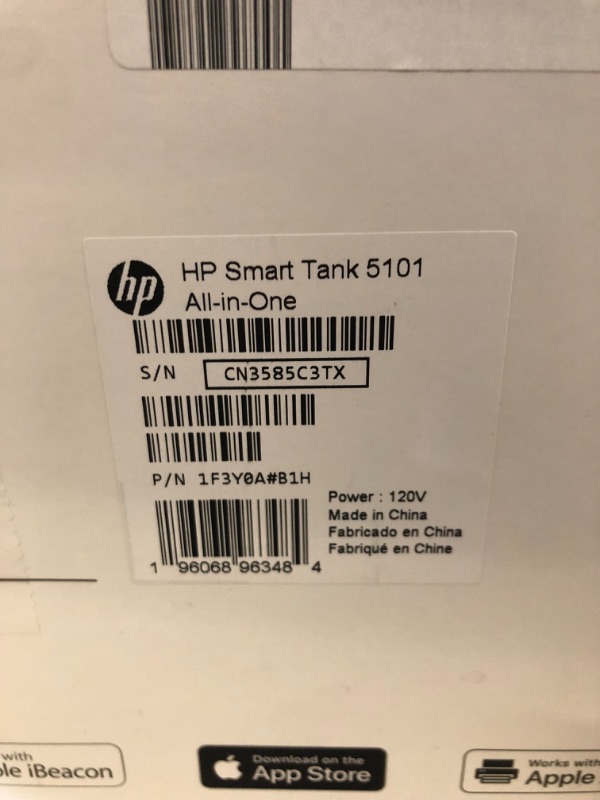 Photo 5 of HP Smart-Tank 5101 Wireless All-in-One Ink-Tank Printer with up to 2 Years of Ink Included (1F3Y0A),White