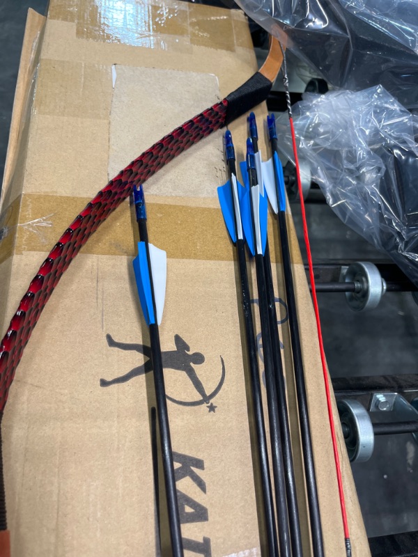 Photo 1 of Archery Recurve Bow and Arrow Set for Youth Small Dragon Bow Traditional Teen Bow Set Handmade Wooden Horse Bow for Beginner (10-18lb) 41"(10)

