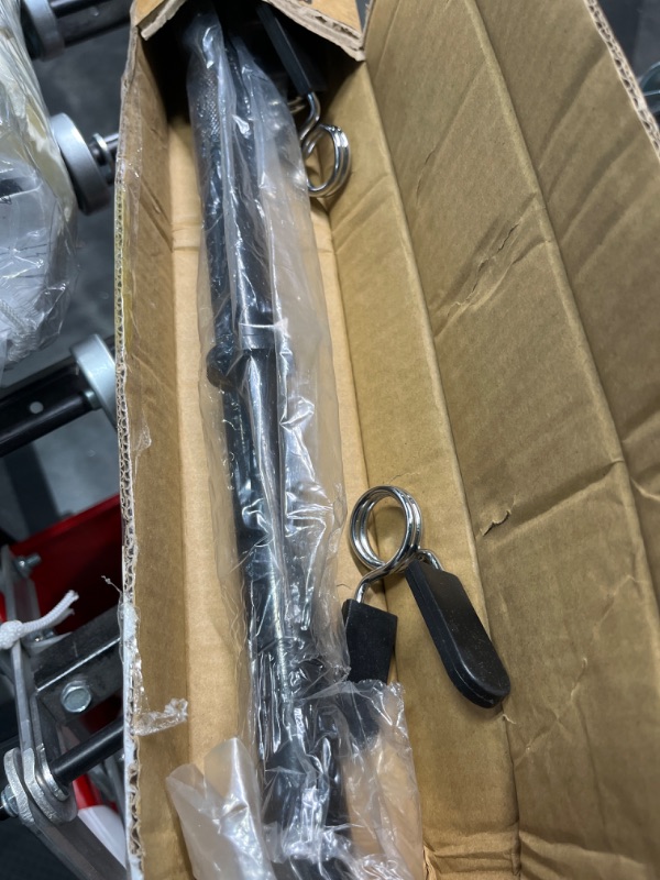 Photo 1 of AboveGenius Hollow 47" EZ Curl Barbell Bar and Dumbbell Handle Set for 1-inch Weight Plates, 6 Spring Collars Included