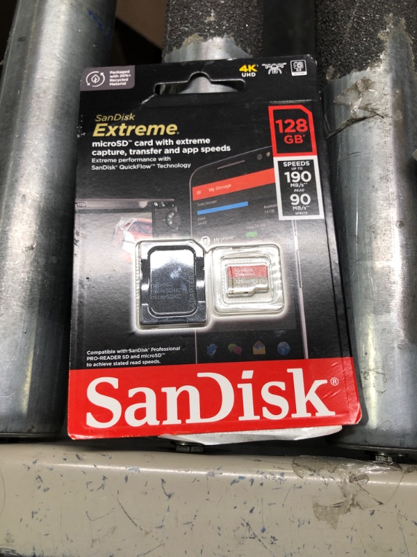 Photo 1 of SanDisk 128GB Extreme microSDXC UHS-I Memory Card with Adapter - C10, U3, V30, 4K, 5K, A2, Micro SD Card - SDSQXAA-128G-GN6MA & MobileMate USB 3.0 microSD Card Reader- SDDR-B531-GN6NN
