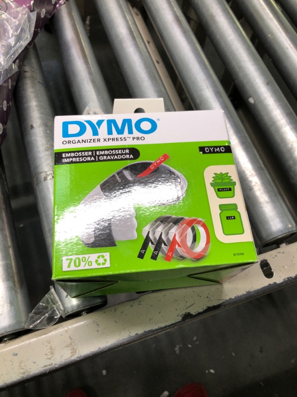 Photo 2 of DYMO Embossing Label Maker with 3 DYMO Label Tapes, Organizer Xpress Pro Label Maker Starter Kit, Ergonomic Design, For Home, DIY & Crafting 12966 Machine + 3 tapes
