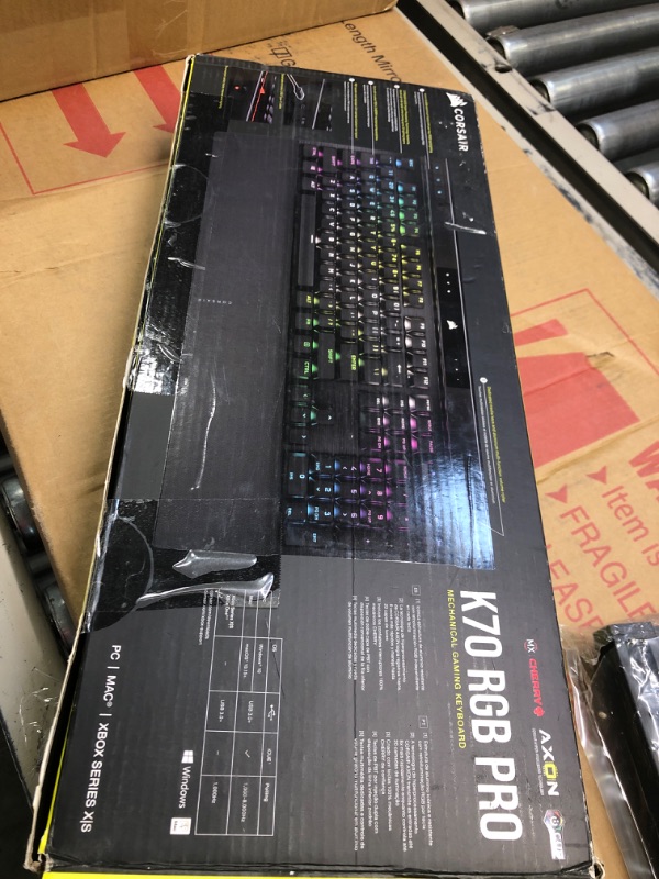Photo 1 of Corsair K70 RGB PRO Mechanical Gaming Keyboard - Cherry MX Brown Keyswitches - 8,000Hz Hyper-Polling - Durable PBT Double-Shot Keycaps - Magnetic Soft-Touch Palm Rest - Black (QWERTY - NA Layout) K70 RGB PRO MX BROWN (Tactile)