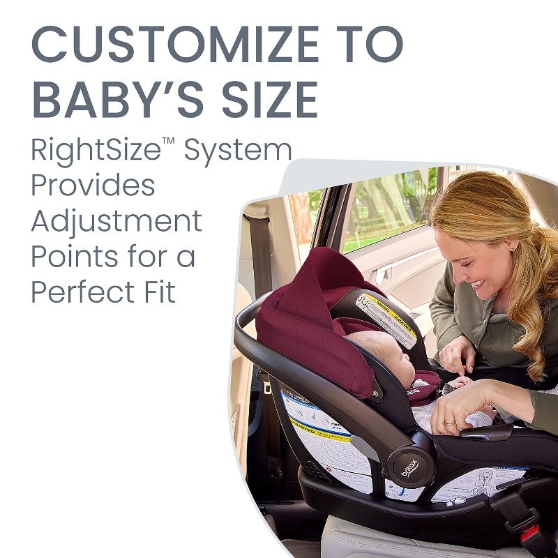 Photo 1 of Britax Willow S Infant Car Seat with Alpine Base, ClickTight Technology, Rear Facing Car Seat with RightSize System, Ruby Onyx