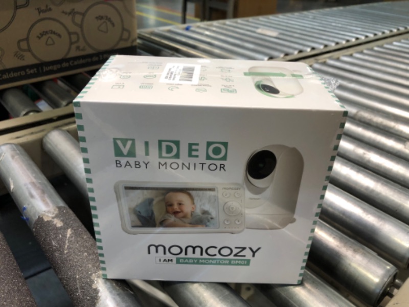 Photo 3 of Momcozy Video Baby Monitor, 1080P 5" HD Baby Monitor with Camera and Audio, Infrared Night Vision, 5000mAh Battery, 2-Way Audio, Wide-angle View Temperature Sensor Lullabies and 960ft Range Ideal Gift BM01 with 1 camera