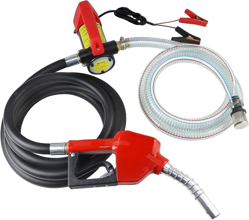 Photo 4 of 12V DC Electric Fuel Transfer Pump Diesel Kerosene Oil Commercial Fuel Transfer Extractor Pump Motor Auto w/Hose & Nozzle 12V 12GPM Oil Pump Kit