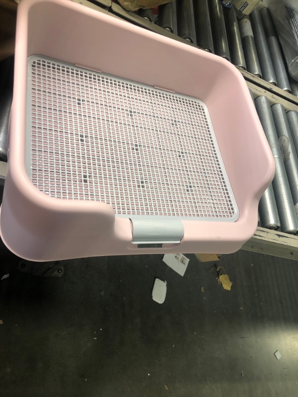 Photo 3 of [PS Korea] Indoor Dog Potty Tray – with Protection Wall Every Side for No Leak, Spill, Accident - Keep Paws Dry and Floors Clean (Pink) Tray Only Pink