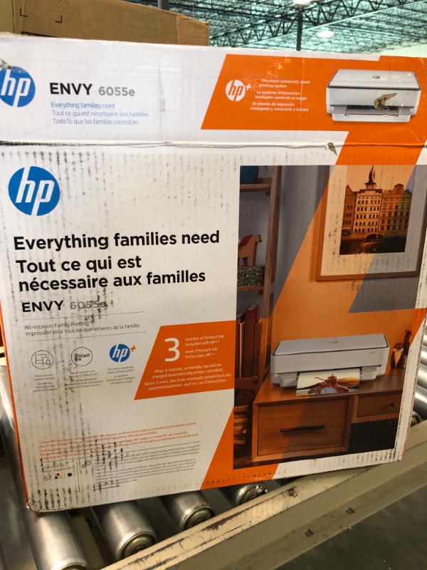Photo 1 of HP ENVY 6055e Wireless Color Inkjet Printer, Print, scan, copy, Easy setup, Mobile printing, Best for home, Instant Ink with HP+,white New