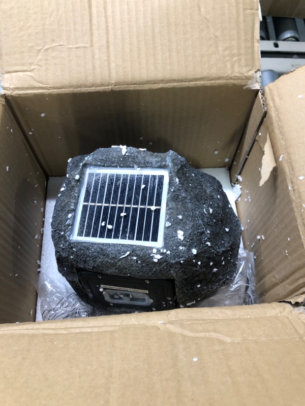Photo 1 of Deck Impressions Solar 3.5 7 in. 5-Watt Outdoor Wireless Charcoal Rock Speaker with Bluetooth Technology, Link up to1pcs, Perfect for Holiday Entertainment! (Halloween, Thanksgiving, Christmas)