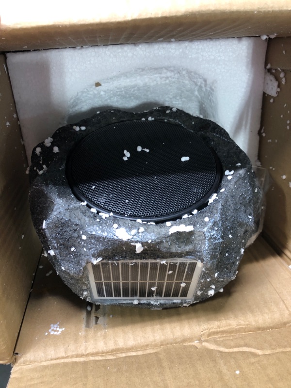 Photo 1 of Deck Impressions Solar 3.5 7 in. 5-Watt Outdoor Wireless Charcoal Rock Speaker with Bluetooth Technology, Link up to1pcs, Perfect for Holiday Entertainment! (Halloween, Thanksgiving, Christmas)
