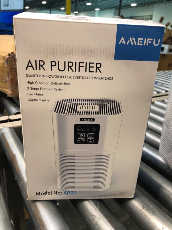 Photo 2 of Air Purifiers for Bedroom Home Large Room 610 sq.ft (Filter Inside), Upgrade AMEIFU H13 Hepa Purifier with Aromatherapy Function for Pets Hair, Allergies, Smoke, Dust and Smell (California Available) White Air Purifier