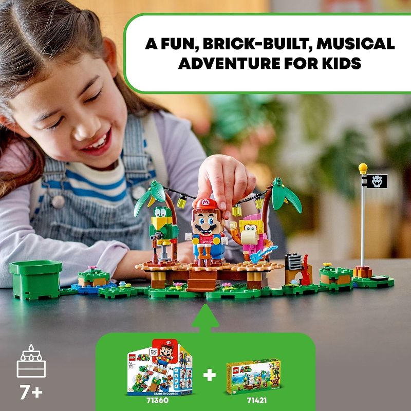 Photo 1 of 
Roll over image to zoom in
LEGO Super Mario Dixie Kong’s Jungle Jam Expansion Set 71421, Super Mario Gift Set for Boys and Girls Ages 7-9, Buildable Toy Game Featuring 2 Brick Built Super Mario Figures with Musical Accessories