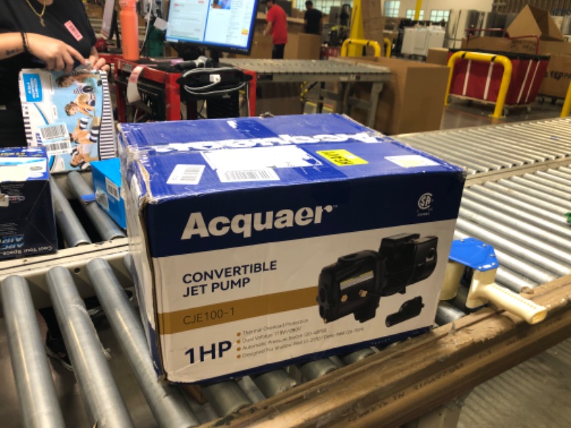 Photo 1 of Acquaer 1HP Shallow/Deep Well Jet Pump, Cast Iron Convertible Pump with Ejector Kit, Well Depth Up to 25ft or 90ft, 115V/230V Dual Voltage, Automatic Pressure Switch