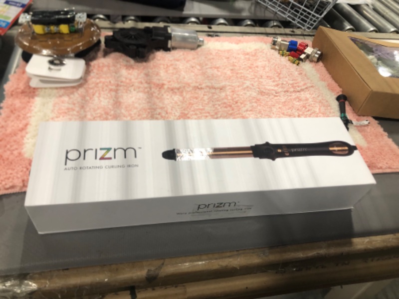 Photo 2 of Prizm 1 Inch Wavy Professional Rotating Curling Iron, Nano Titanium Auto Spin Curling Wand Hair Curler with 11 Adjustable Temps 250°F to 450°F, Anti-Scald & Dual Voltage