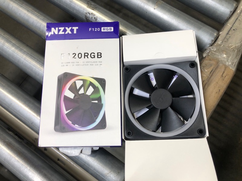 Photo 2 of NZXT F120 RGB Fans - RF-R12SF-B1 - Advanced RGB Lighting Customization - Whisper Quiet Cooling - Single (RGB Fan & Controller Required & NOT Included) - 120mm Fan - Black Black 120mm Single Pack Fans