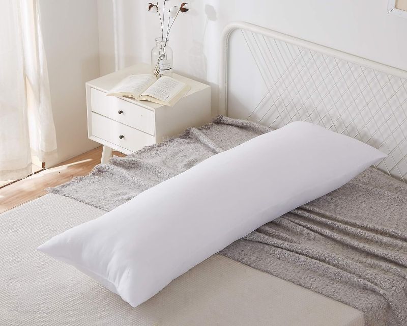 Photo 1 of Acanva Premium Large Body Pillow Insert for Adults and Pregnancy, Ultra Soft Down Like Fiber Filling for Side Sleeper, 20x54(Pack of 1), White