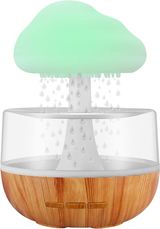 Photo 1 of Weljoy Zen Raining Cloud Night Light Aromatherapy Essential Oil Diffuser Micro Humidifier Desk Fountain Bedside Sleeping Relaxing Mood Water Drop Sound (White)