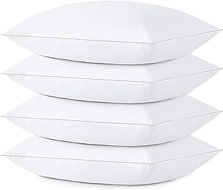 Photo 1 of Acteb Pillows Standard Size Set of 4 Pack Bed Basic Sleeping Pillow Medium Supportive & Soft for Side Back Stomach Sleeper 20x26in