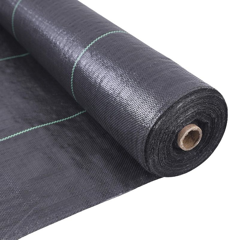 Photo 3 of 3ft x100ft Black Weed Barrier Landscape Premium Fabric-Heavy Duty Woven Ground Cloth with Superior Permeability Weed Control Convenient Design