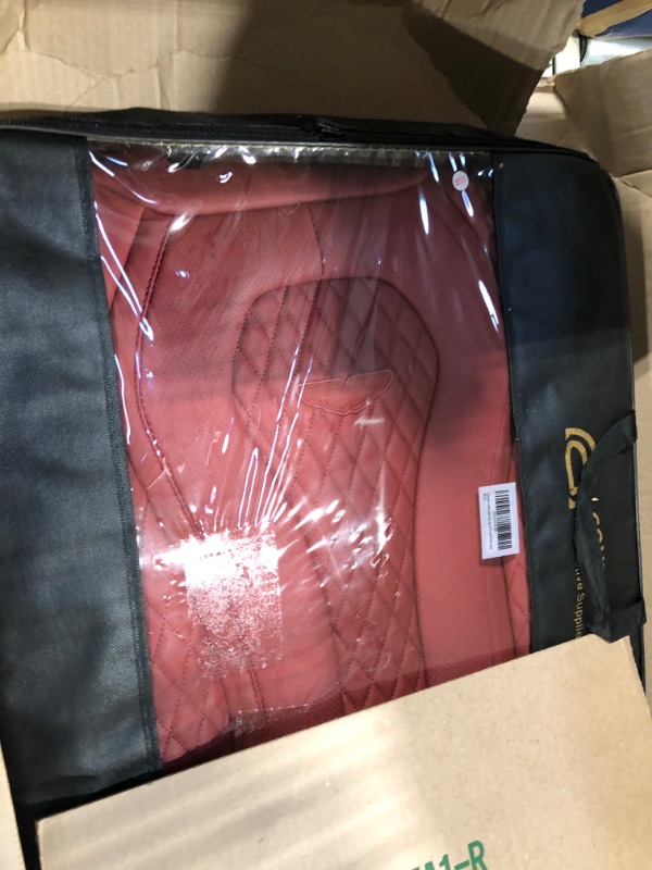 Photo 1 of Coverado Leather Seat Covers, Waterproof Luxury Leatherette Car Seat Cushions for Front Seats 2PCS, Stylish Seat Protectors Auto Accessories Universal Fit Most Sedans, SUVs and Trucks, Red Red FrontPair
