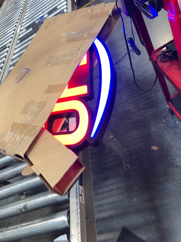 Photo 1 of MaxLit 32'' X 17'' New Jumbo ULTRA BRIGHT LED OPEN - Remote Control - Flashing & Scrolling Modes (Red/Blue)
