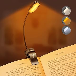 Photo 1 of 16 LED Rechargeable Book Light for Reading in Bed, Gritin Eye Caring 3 Color Temperatures, Stepless Dimming Brightness, 80 Hrs Runtime Small Lightweight Clip On Book Reading Light for Kids, Studying