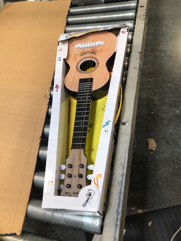 Photo 1 of Happy Tune 6 String Acoustic Guitar Toy for Kids with Vibrant Sounds and Tunable Strings (Natural)