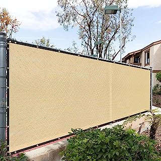 Photo 1 of  Beige Fence Privacy Screen Windscreen Cover Netting Mesh Fabric Cloth