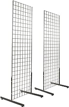 Photo 1 of 2' x 6' Gridwall Panel Tower with T-Base Floorstanding Display Kit, 2-Pack Black