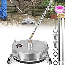 Photo 1 of 14" Pressure Washer Surface Cleaner, Power Washer Attachment for Driveways Sidewalks Patios Cleaning, Stainless Steel Surface Cleaner with 4 Wheels