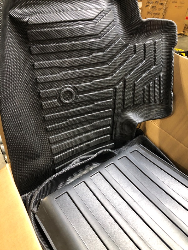 Photo 3 of (6 Pack) Tesla Model Y Floor Mats 2023 2022 2021 2020 3D Full Cover Front Rear Trunk Mats Custom Fits Floor Liners for Tesla Model Y Accessories All-Weather Protect Rear Cargo Liner Mats Model Y ?6 Pack?Floor+Cargo+Trunk Mats