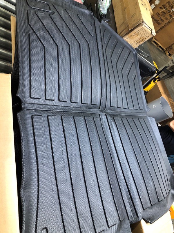 Photo 4 of (6 Pack) Tesla Model Y Floor Mats 2023 2022 2021 2020 3D Full Cover Front Rear Trunk Mats Custom Fits Floor Liners for Tesla Model Y Accessories All-Weather Protect Rear Cargo Liner Mats Model Y ?6 Pack?Floor+Cargo+Trunk Mats