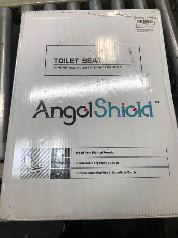 Photo 2 of Angol Shiold Elongated Toilet Seat MDF Wooden Toilet Seat with Quietly Close and Quick Release Hinges, Easy to Install also Easy to Clean (Elongated, Fish) Elongated-18.5” Fish