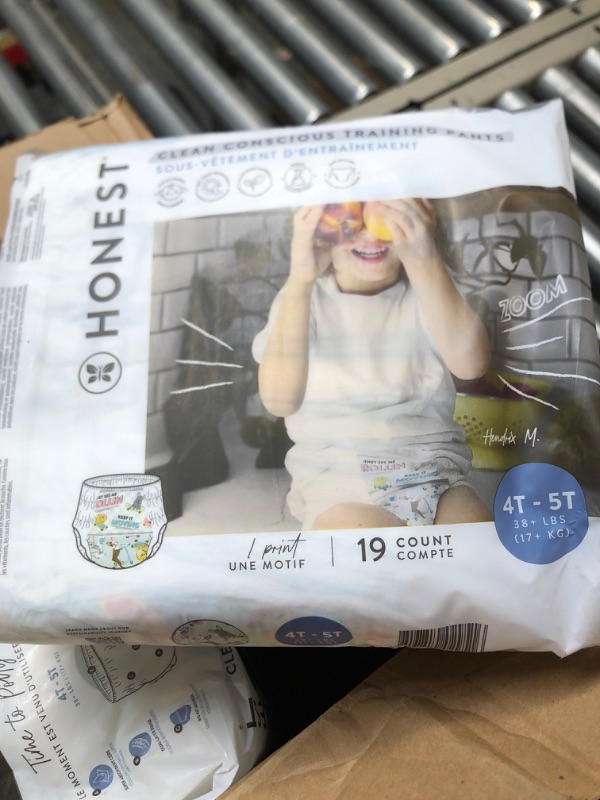 Photo 4 of  3 packages of  The Honest Company Clean Conscious Training Pants | Plant-Based, Sustainable Diapers | Magical Moments + Butterfly Kisses | Size 4T/5T (38+ lbs), 57 Count Size 4T/5T Magical Moments + Butterfly Kisses