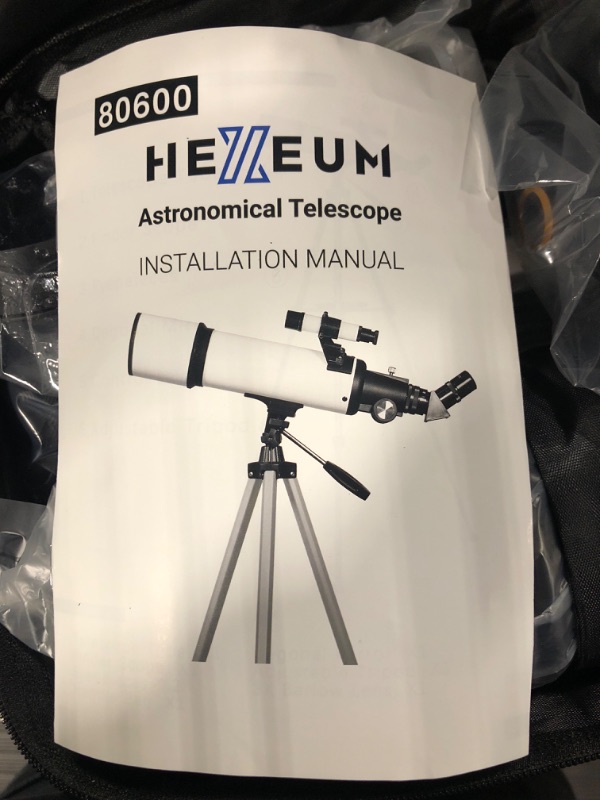 Photo 5 of Telescope 80mm Aperture 600mm - Astronomical Portable Refracting Telescope Fully Multi-coated High Transmission Coatings AZ Mount with Tripod Phone Adapter, Wireless Control, Carrying Bag. Easy Set Up White