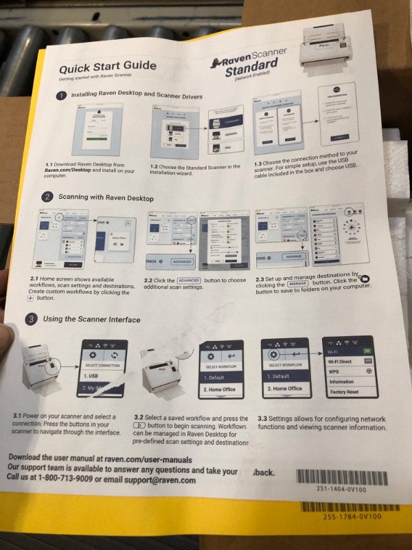 Photo 1 of Raven Select Document Scanner for Windows PC and Mac Computer, Color, Two Sided Duplex, Auto Document Feeder (ADF), Scan to Cloud, Home or Office Desktop, USB