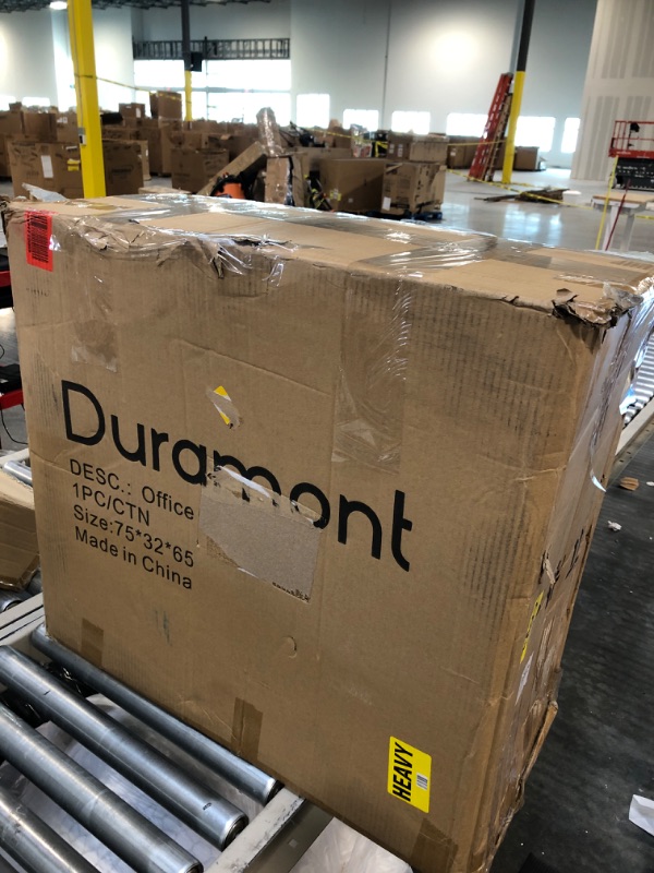 Photo 1 of Duramont Ergonomic Office Chair - Adjustable Desk Chair with Lumbar Support and Rollerblade Wheels - High Back Chairs with Breathable Mesh - Thick Seat Cushion, Head, and Arm Rests - Reclines