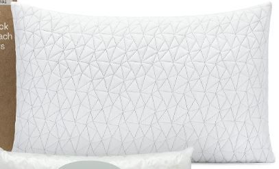 Photo 1 of 2 Bamboo side King Size Bed Pillows for Sleeping - Adjustable Cross Cut Memory Foam Pillows - Medium Firm for Back, Stomach and Side Sleeper